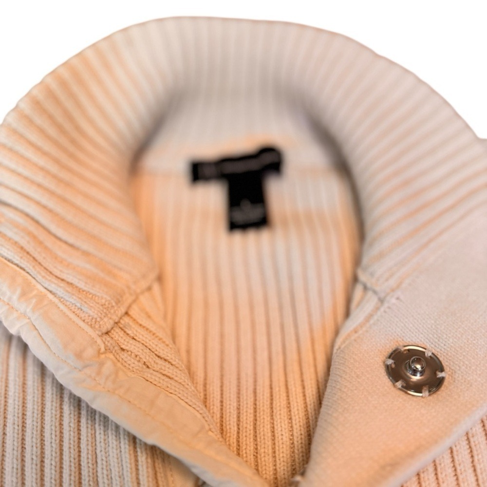 INC International Concepts Ribbed Cotton Snap Mock Neck Sweater Oatmeal Large - Picture 8 of 16